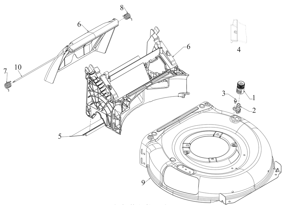 Deck Assembly Diagram and Parts List for SC500HW (12ABP2M5710)(2019) Cub Cadet Lawn Mower